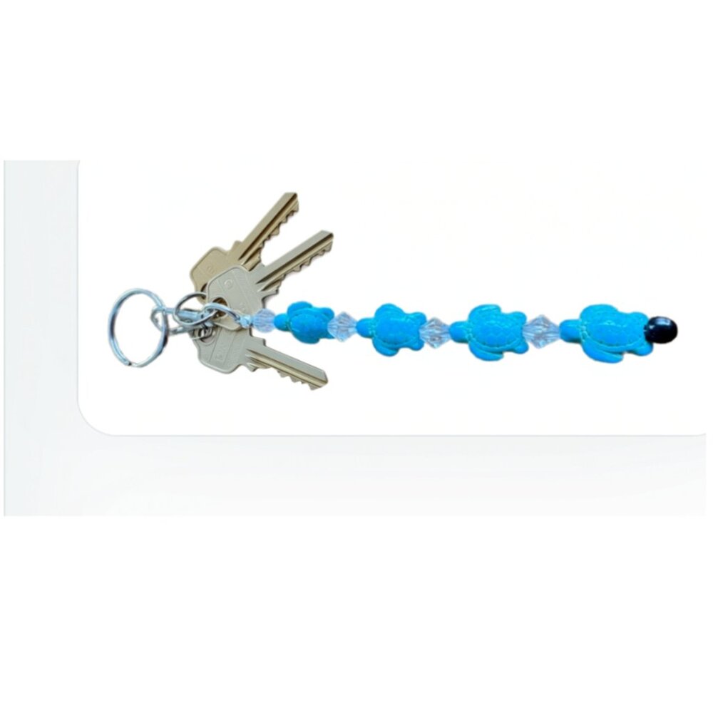 Turquoise Keychain beaded turtles (WA006) NWT